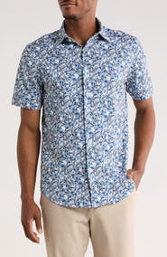 Bugatchi Print Short Sleeve Button-Up Shirt