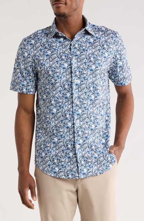 Bugatchi Print Short Sleeve Button-Up Shirt