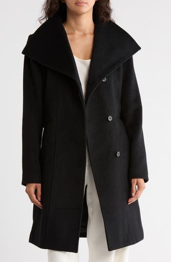 Wool Blend Wrap Coat