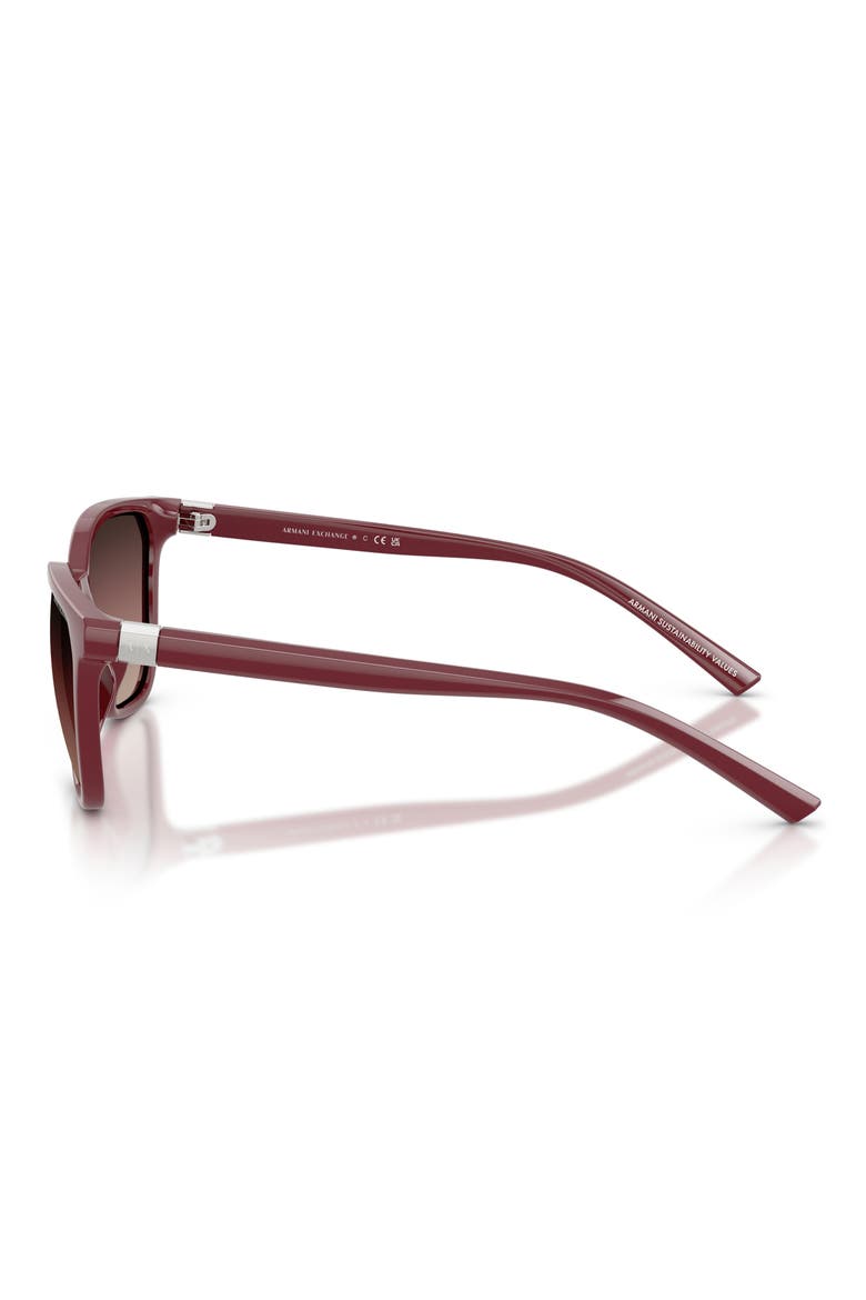 54mm Cat Eye Sunglasses, Alternate, color, BORDEAUX / BROWN GRADIENT