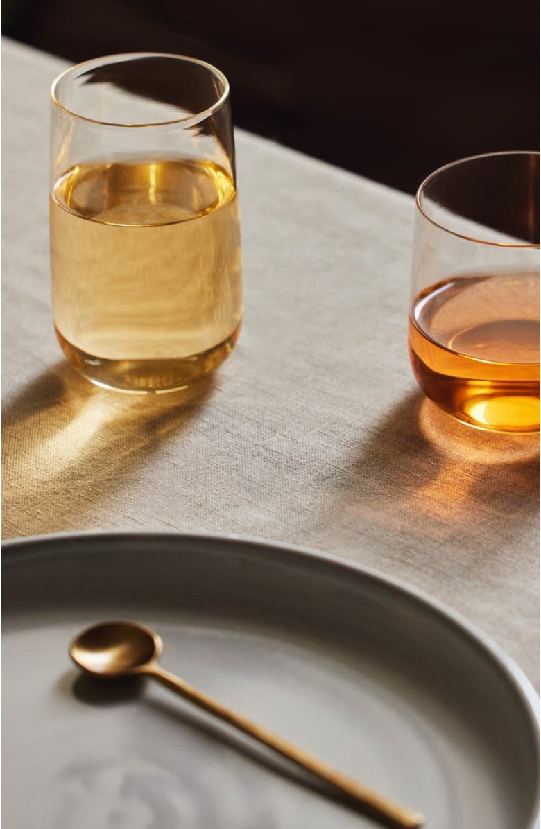 Fleck Tall Cremini Tumblers - Set of 4, Alternate, color, Clear