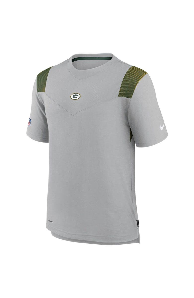 Nike Men's Nike Gray Green Bay Packers Sideline Player UV Performance T-Shirt, Alternate, color, Gray