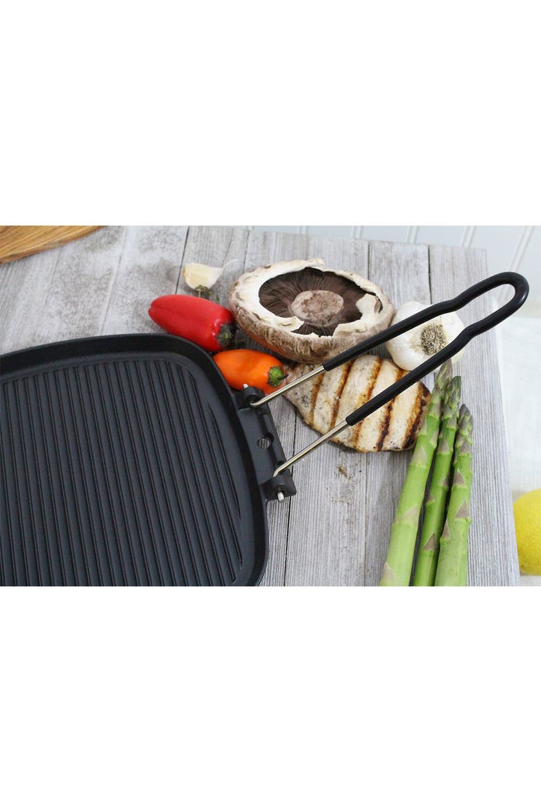 9" Square French Cast Iron Grill, Alternate, color, BLACK