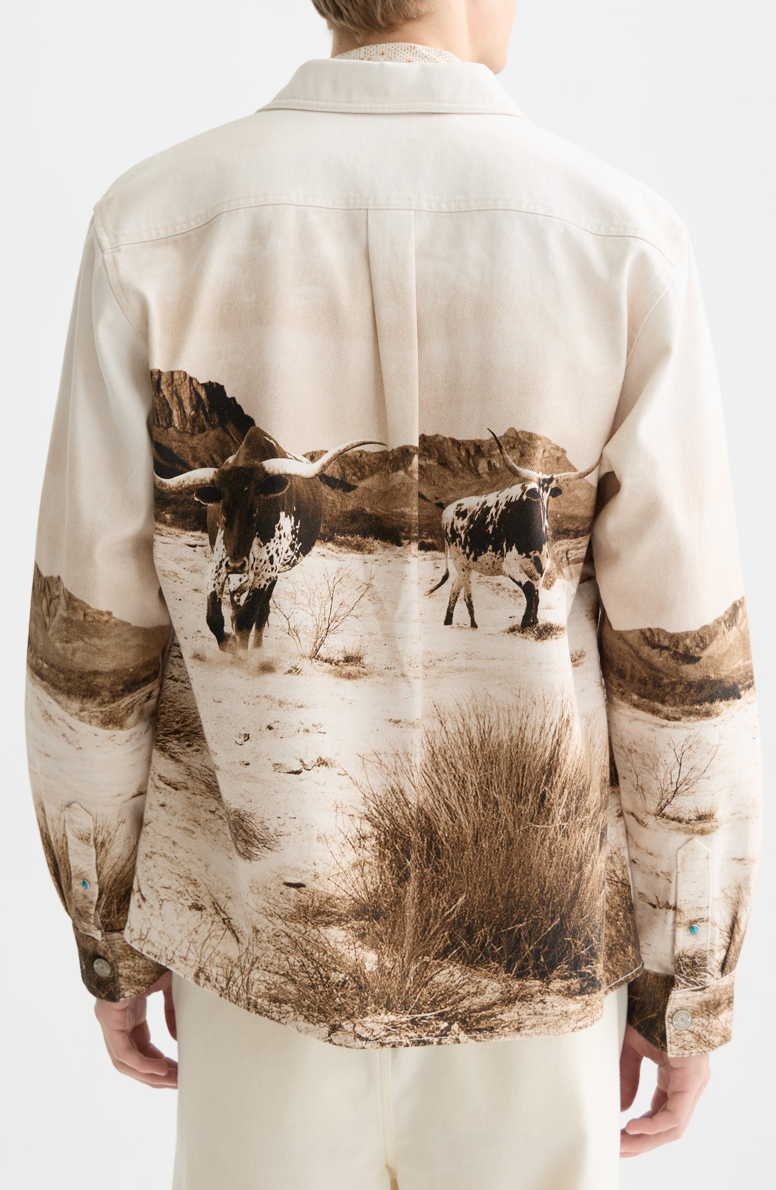 Scenery Button-Up Cotton Overshirt - image 2