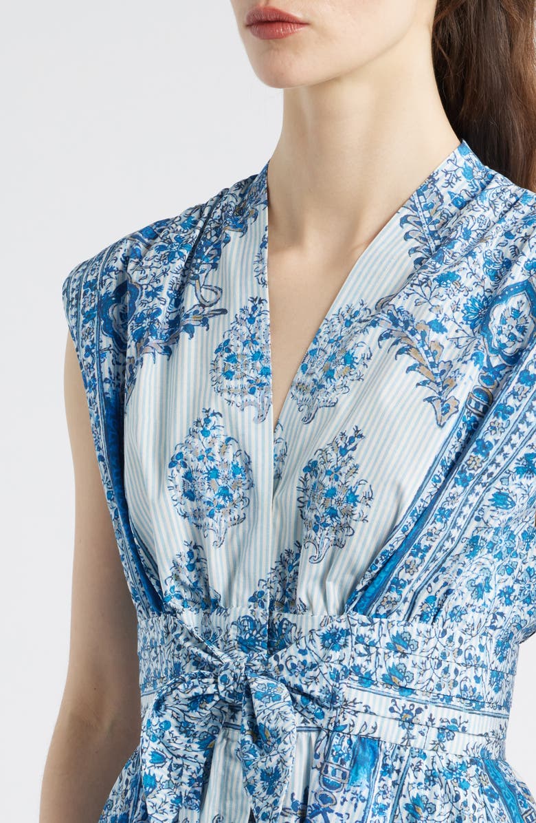 KOBI HALPERIN Ali Print Tie Waist Dress, Alternate, color, Ivory Multi