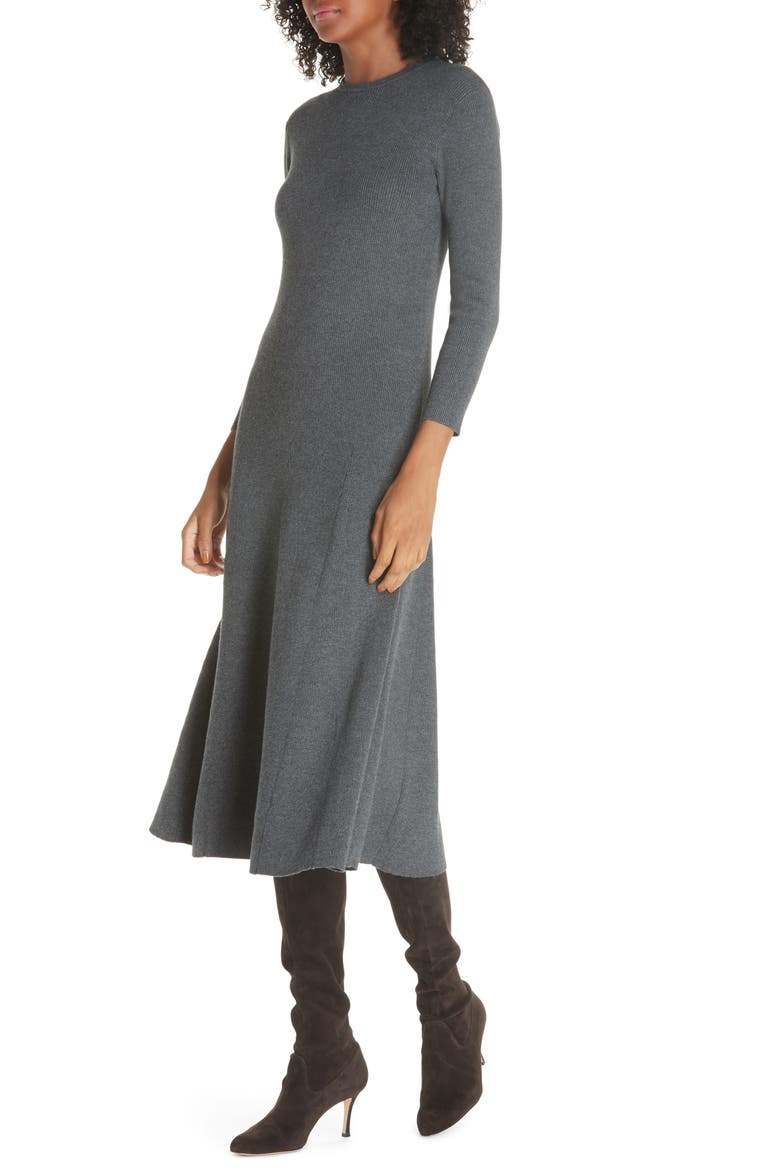 Midi Sweater Dress, Alternate, color, BARCLAY HEATHER