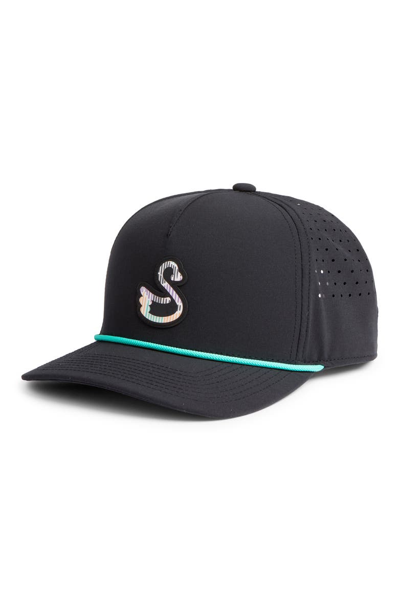 Dakota Ventilated Water Resistant Rope Snapback Baseball Cap, Main, color, BLACK