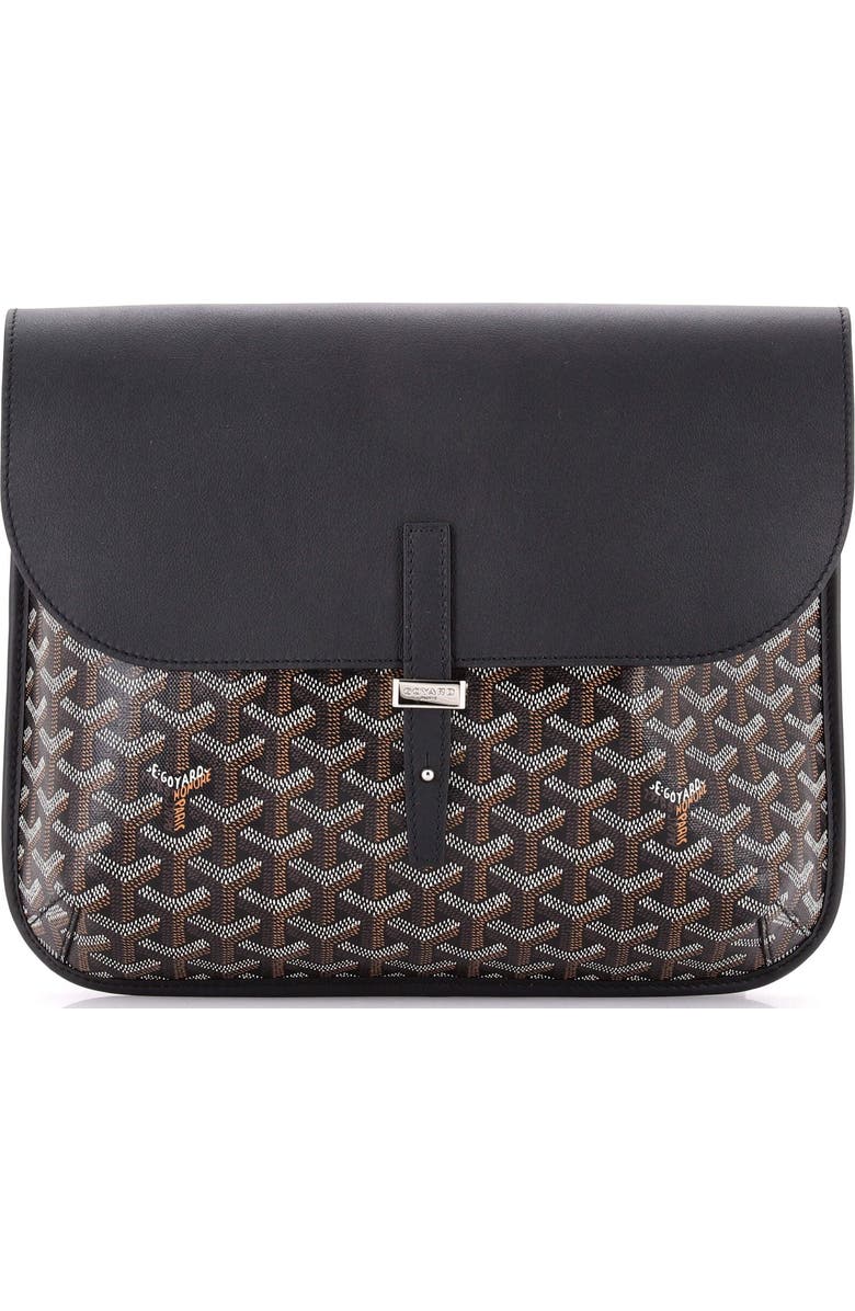 Pre-Owned Goyard Coursier Messenger Bag Coated Canvas and Leather, Main, color, Black