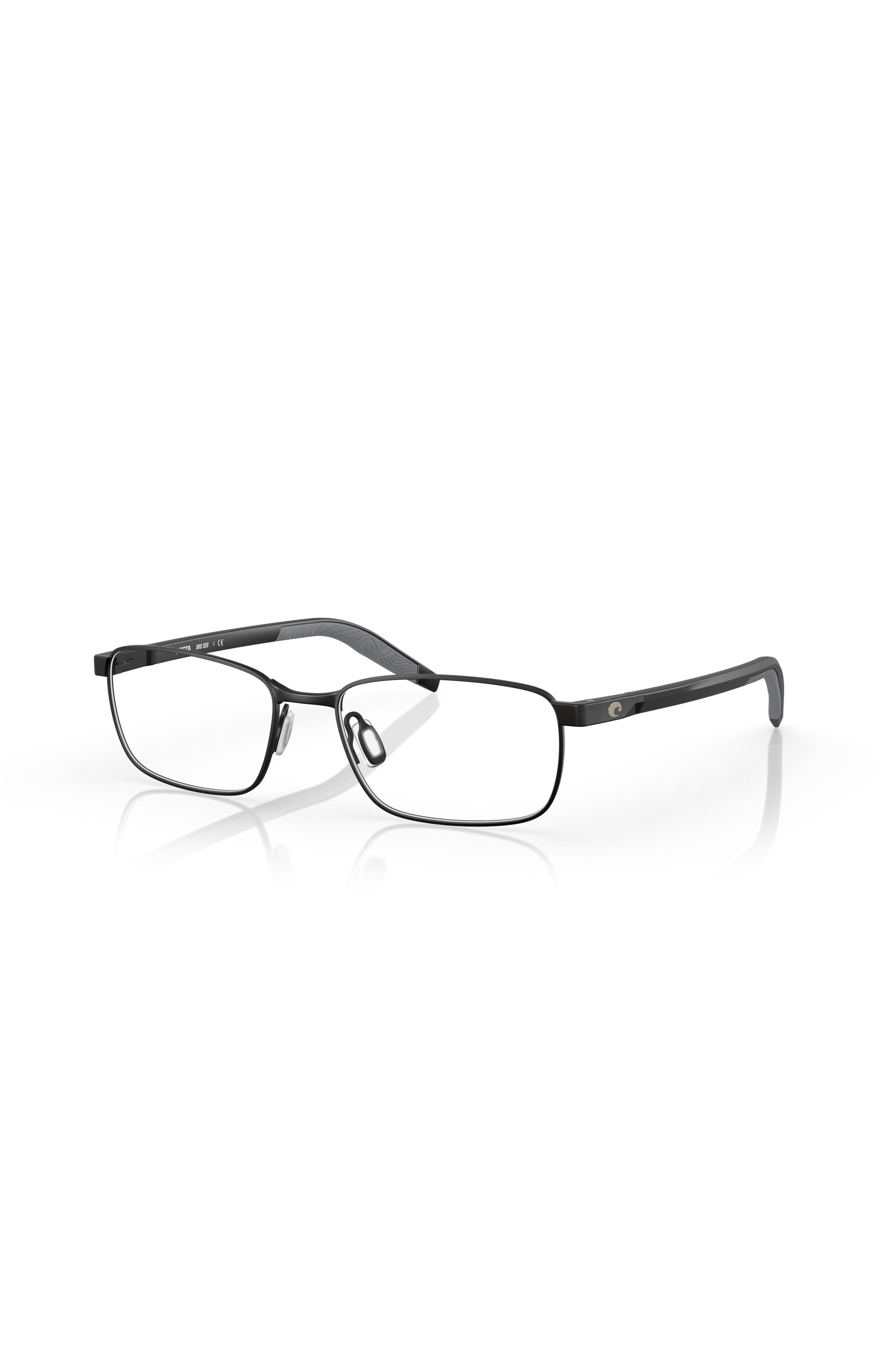 Costa 53mm Rectangle optical glasses in Black 