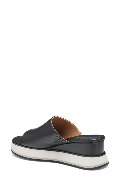 Johnston & Murphy Colleen Platform Wedge Slide Sandal In Black Nappa Leather