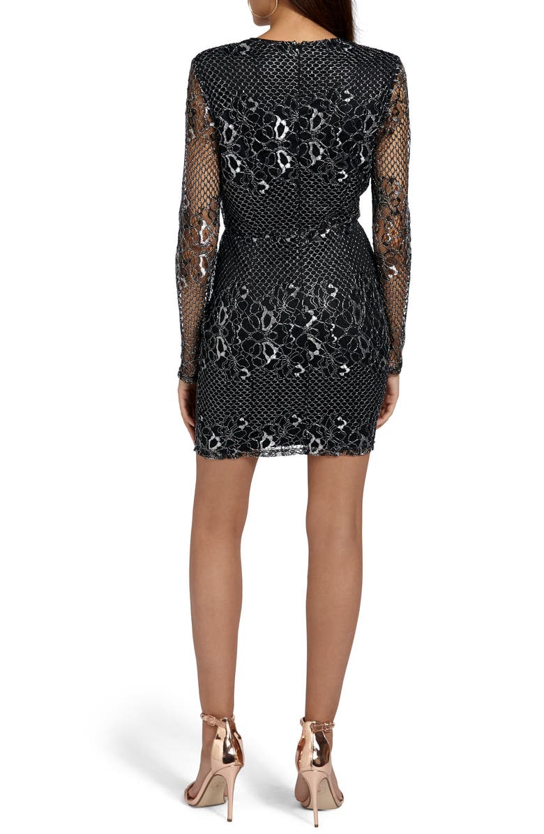 Missguided Mesh & Lace Minidress, Alternate, color, 