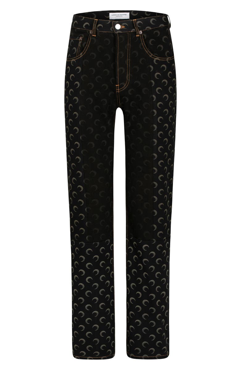 Marine Serre Moon Print Straight Leg Jeans, Alternate, color, 