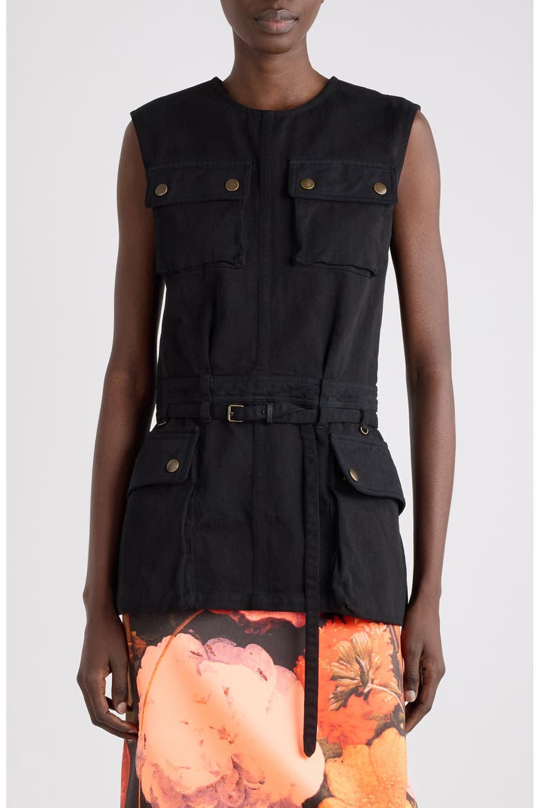 Cesda Sleeveless Cargo Top, Main, color, BLACK