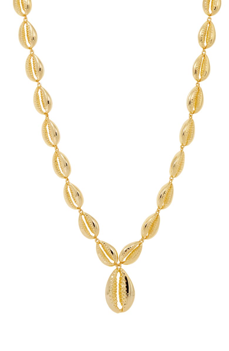 SAVVY CIE JEWELS 18K Gold Plate Cowrie Shell Necklace, Main, color, 