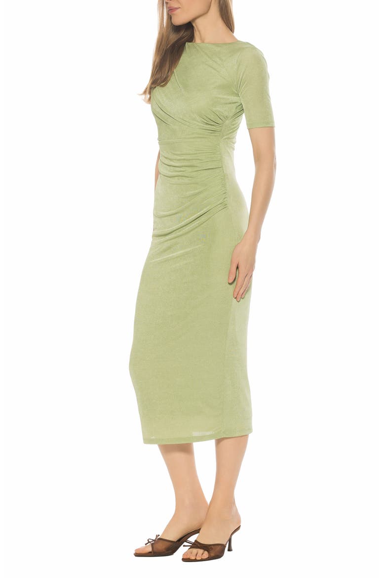 Thoren Drapped Dress, Alternate, color, SAGE