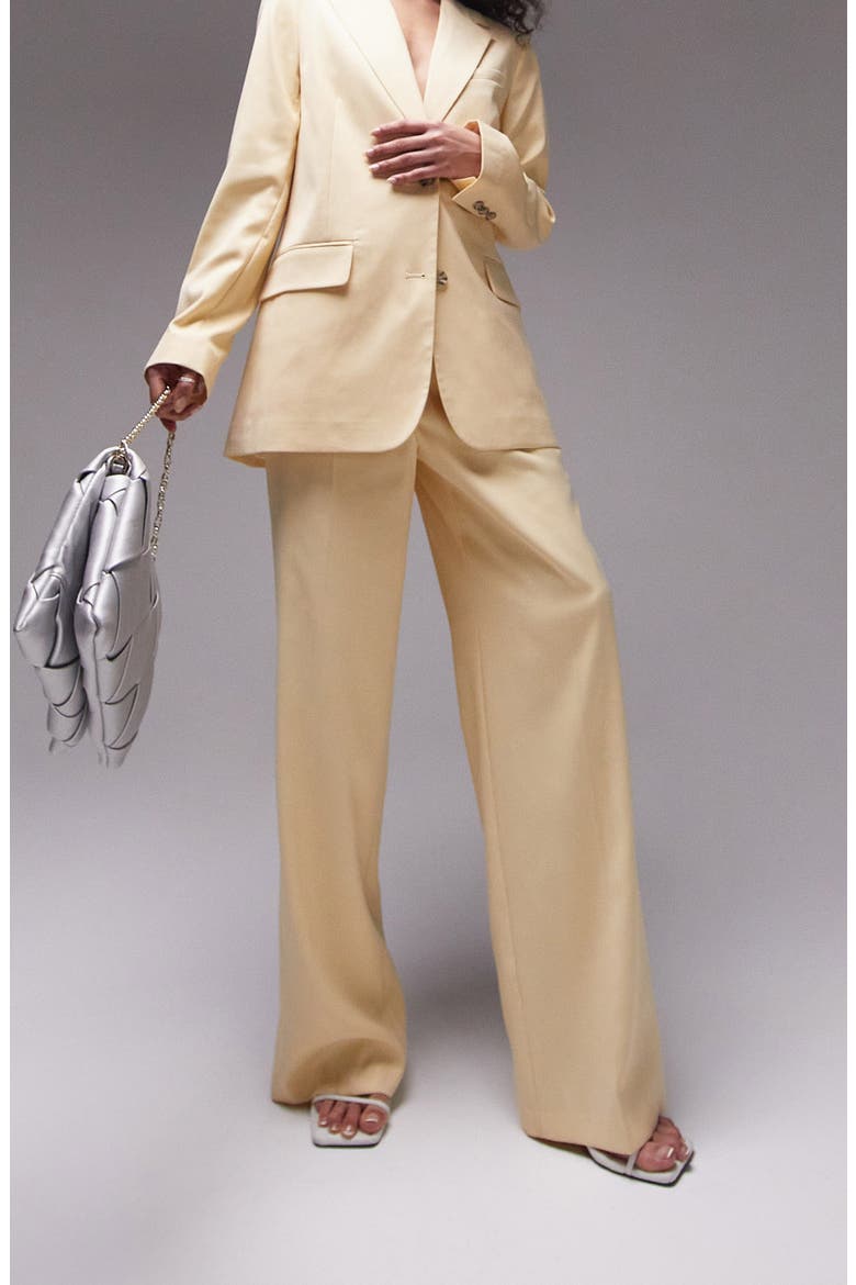 Slouch Straight Leg Trousers, Main, color, YELLOW