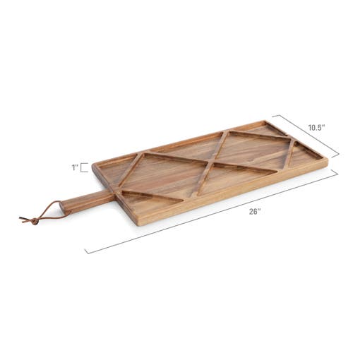 Toscana Acacia Grazing Charcuterie Sectioned Serving Board In Brown