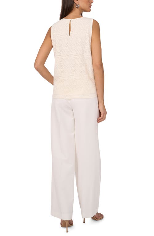 Shop Vince Camuto Crewneck Stretch Nylon Tank In New Ivory