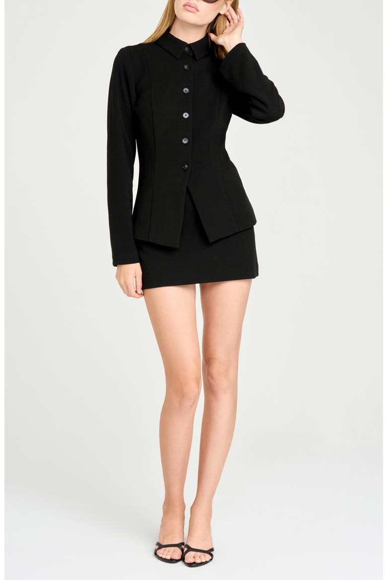 Monica Button Front Jacket, Alternate, color, BLACK