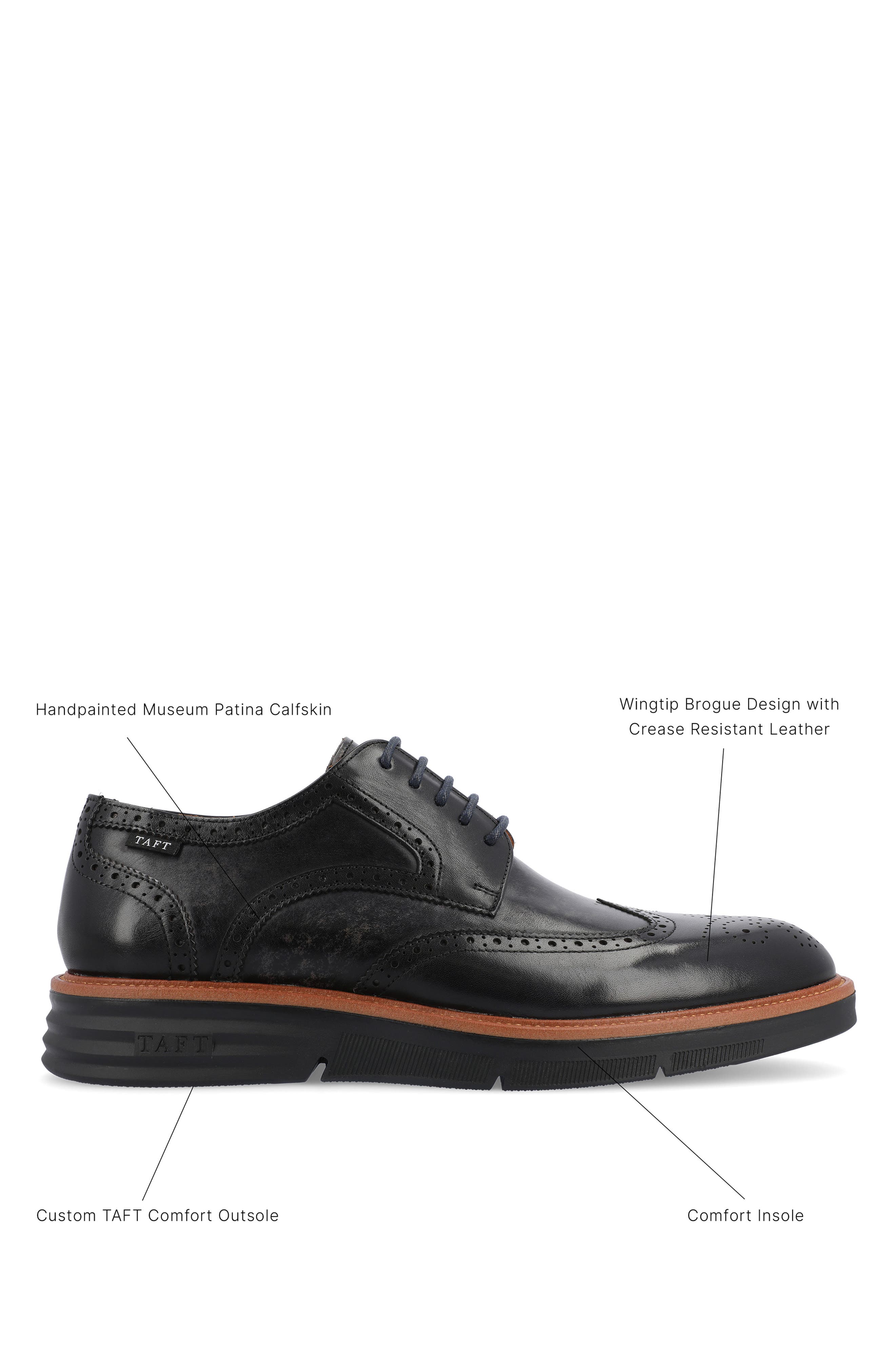TAFT Leather Wingtip Derby, Alternate, color, 