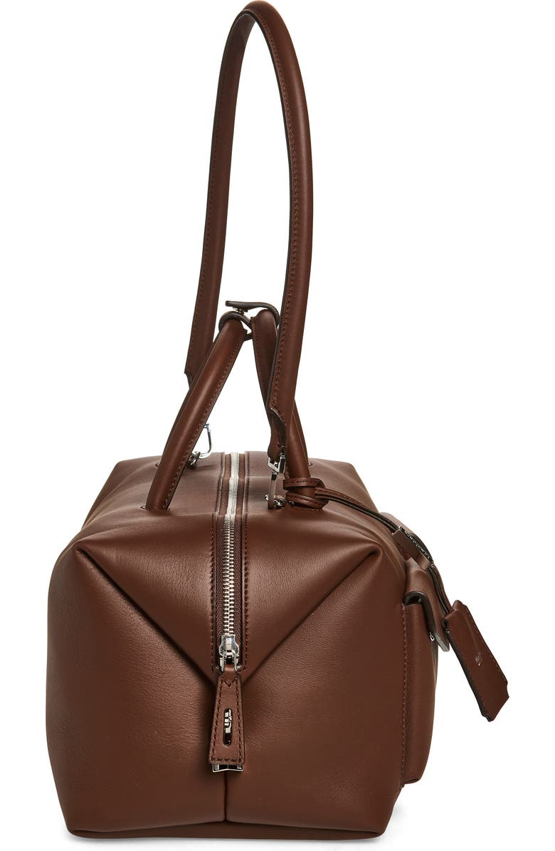 Max Mara Bowler Leather Satchel, Alternate, color, Brown