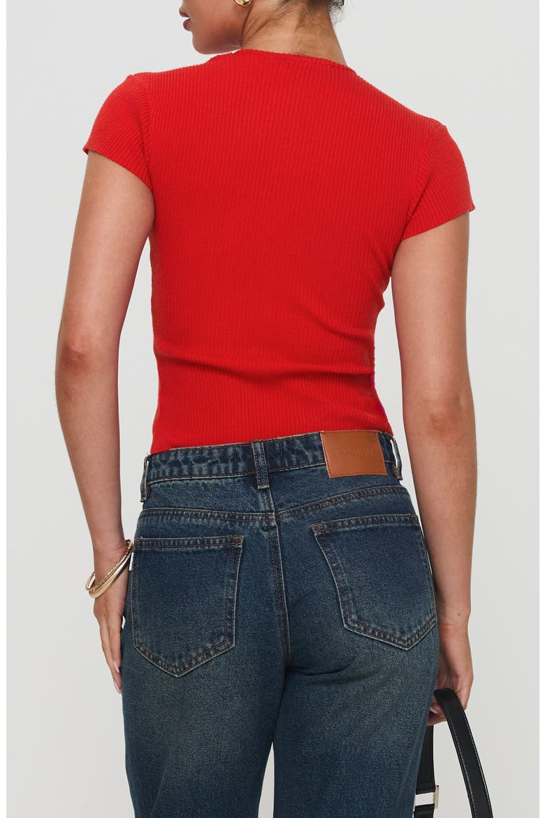 Suzu Split Hem Top, Alternate, color, RED