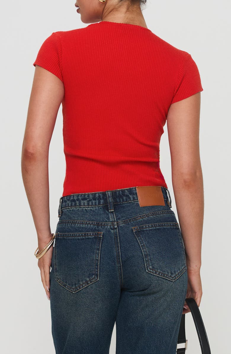 Princess Polly Suzu Split Hem Top, Alternate, color, Red