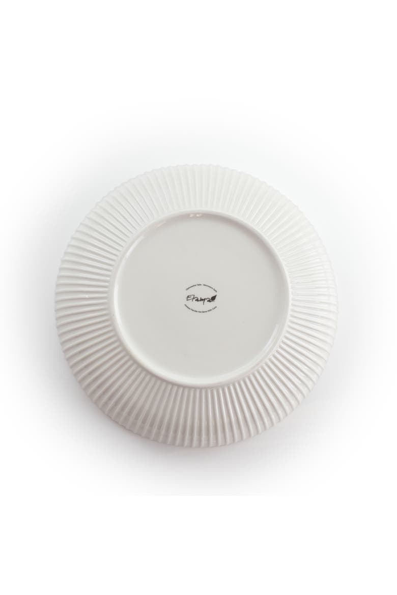 Elle 18 Piece Porcelain Dinnerware Set with 2 Large Serving Bowls, Alternate, color, White