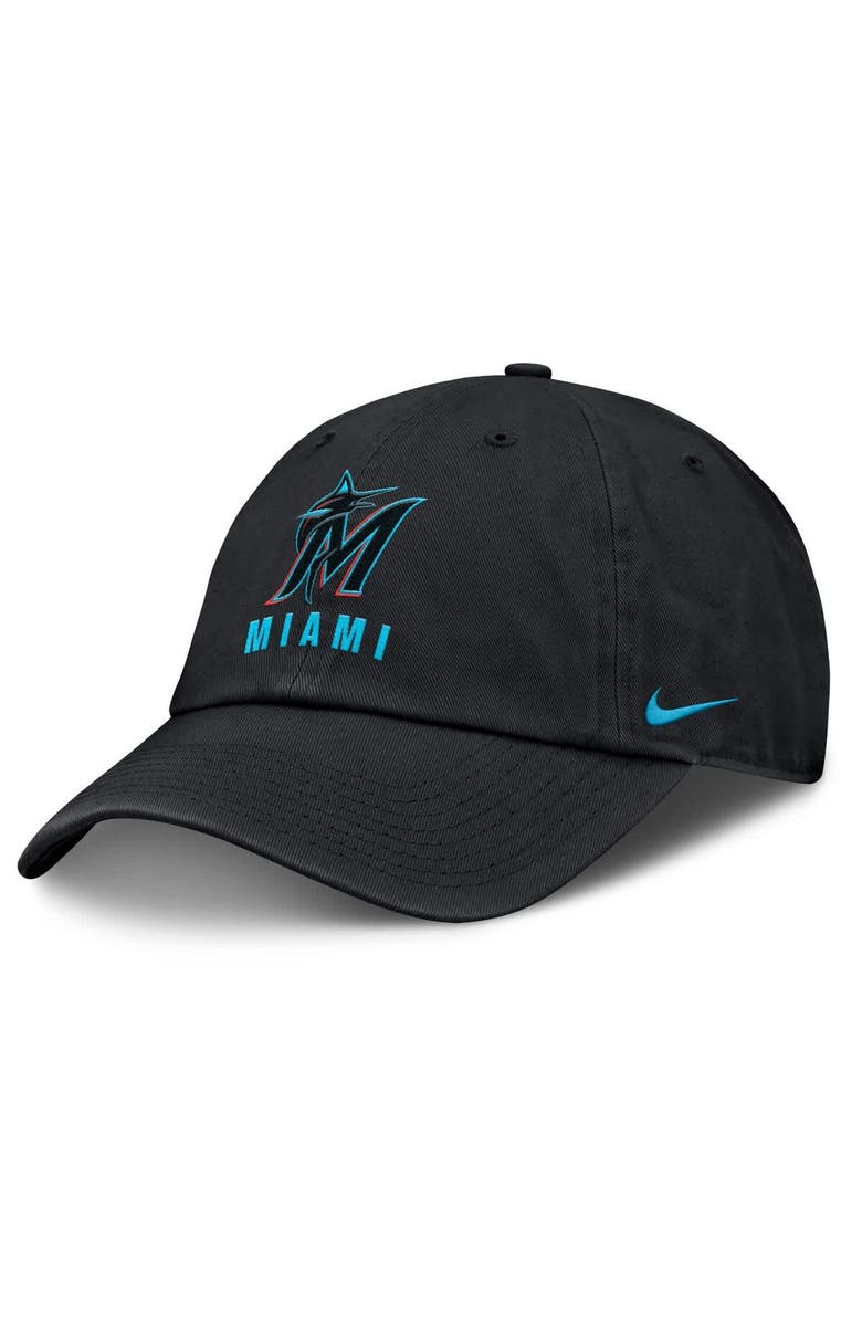 Nike Men's Nike Black Miami Marlins Club Adjustable Hat, Main, color, Black