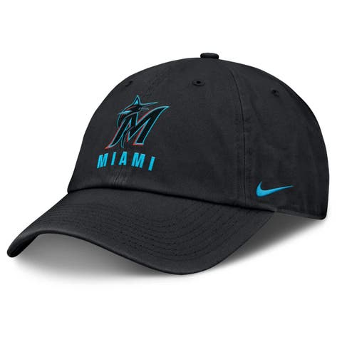 Men's Nike Black Miami Marlins Club Adjustable Hat