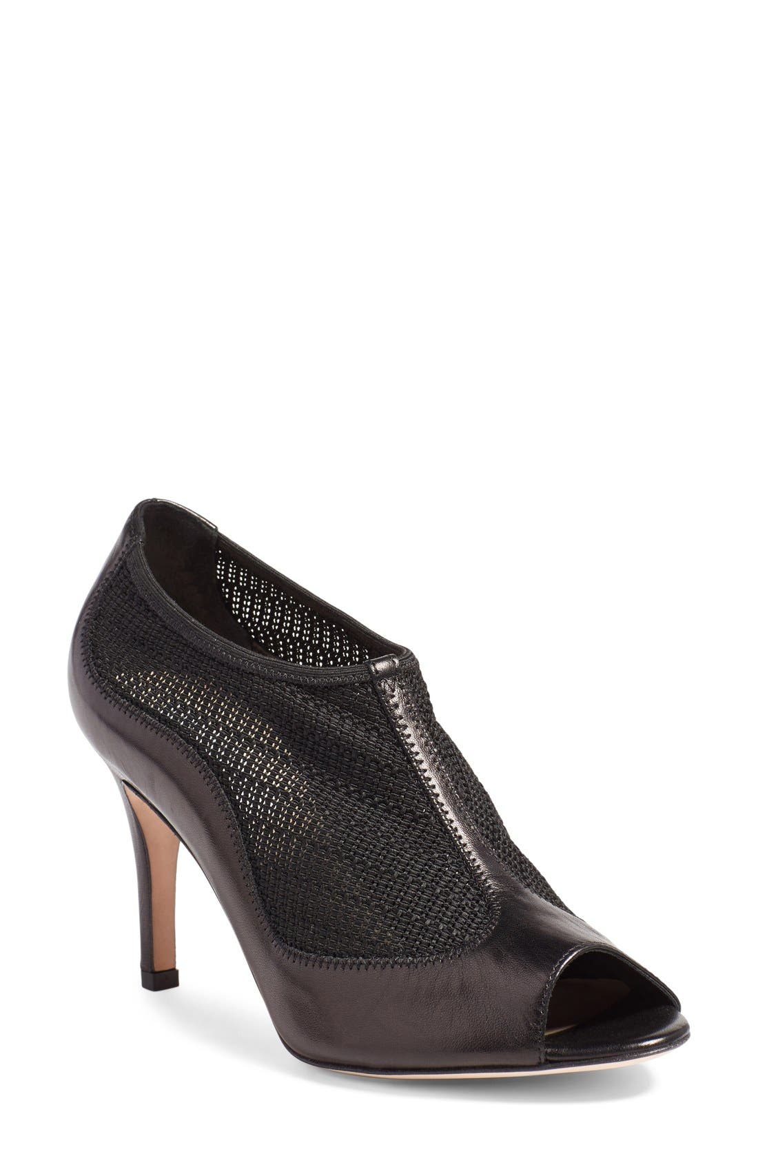 L.K. Bennett 'Lara' Bootie, Main, color, BLACK MESH NAPPA
