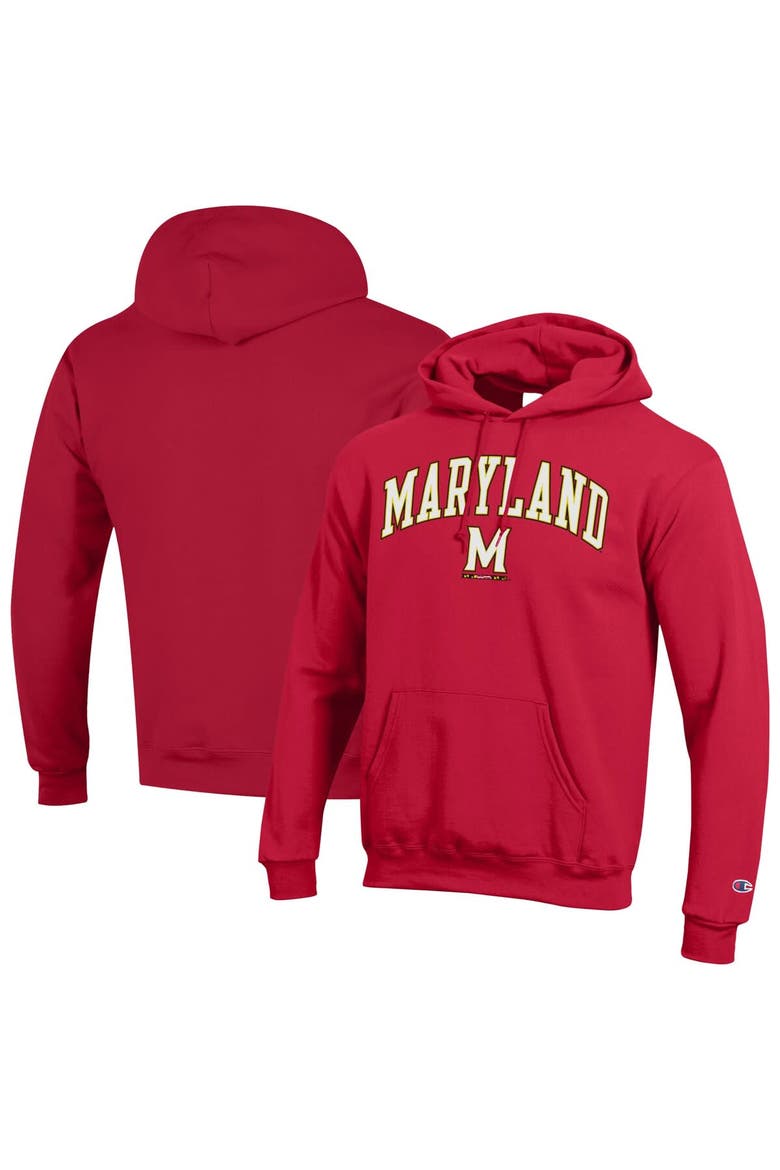 Men's Champion  Red Maryland Terrapins Arch Over Logo Pullover Hoodie, Alternate, color, Red