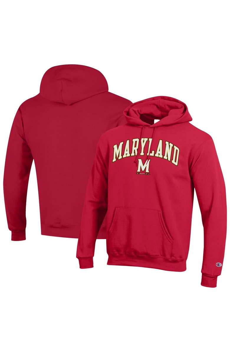 Champion Men's Champion  Red Maryland Terrapins Arch Over Logo Pullover Hoodie, Alternate, color, Red
