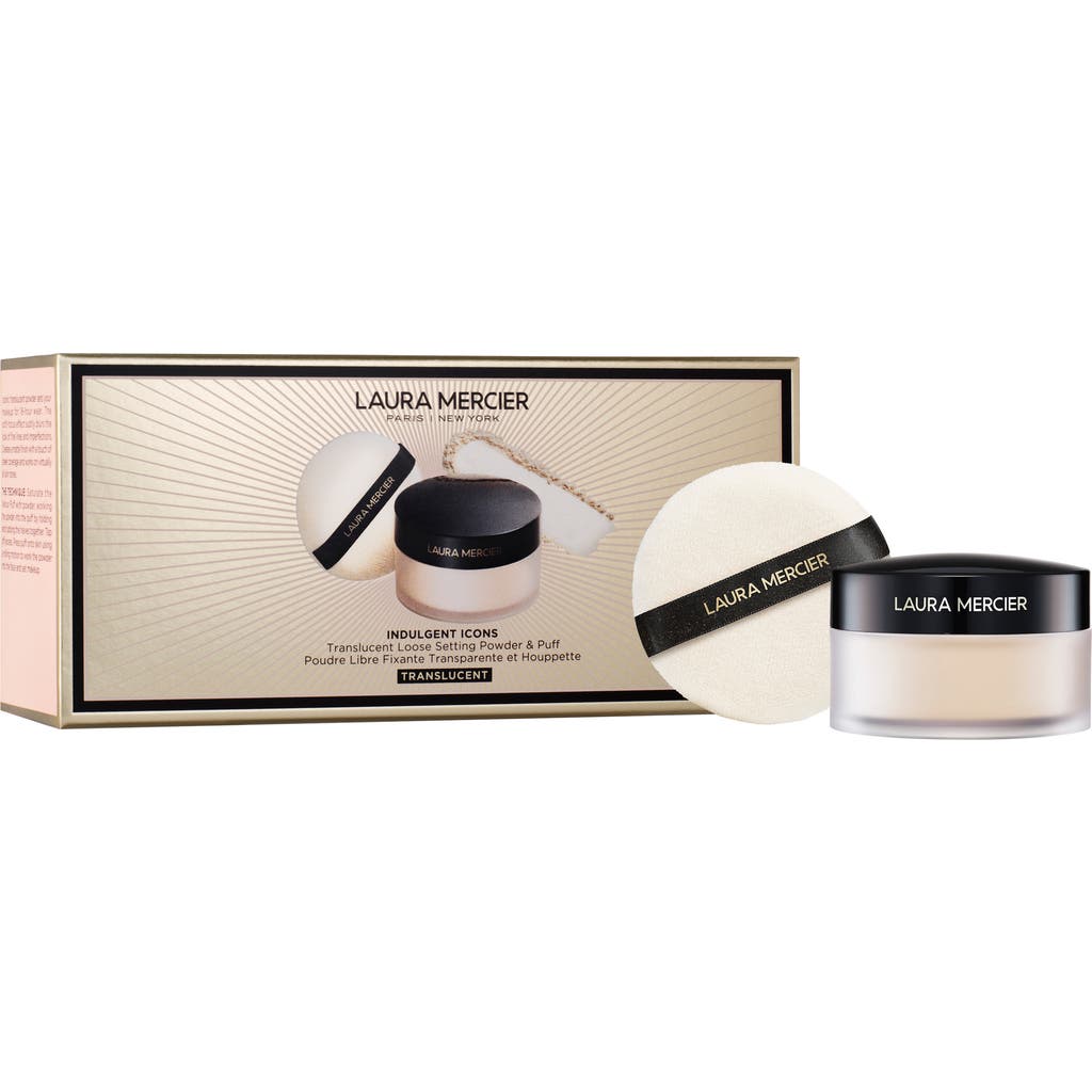 Laura Mercier Indulgent Icons Translucent Loose Powder & Velour Puff Duo Gift Set In Transparent