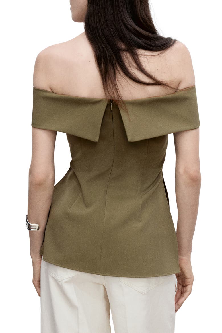 Fitted Off the Shoulder Top, Alternate, color, KHAKI GREEN