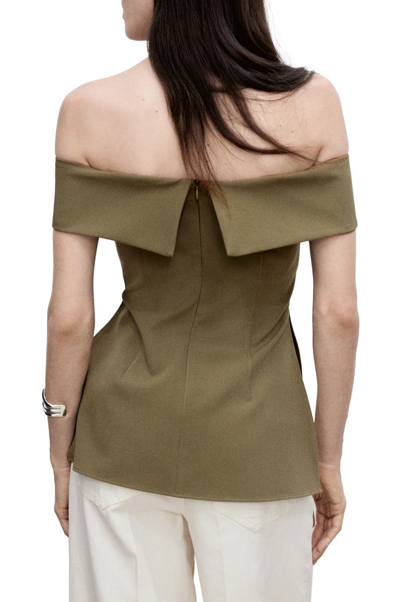 MANGO Fitted Off the Shoulder Top, Alternate, color,