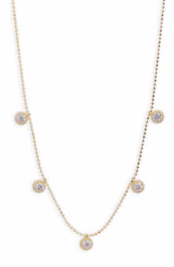Cubic Zirconia Station Necklace