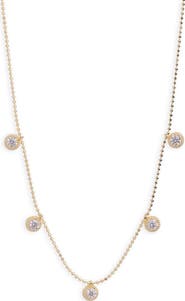 Argento Vivo Sterling Silver Cubic Zirconia Station Necklace