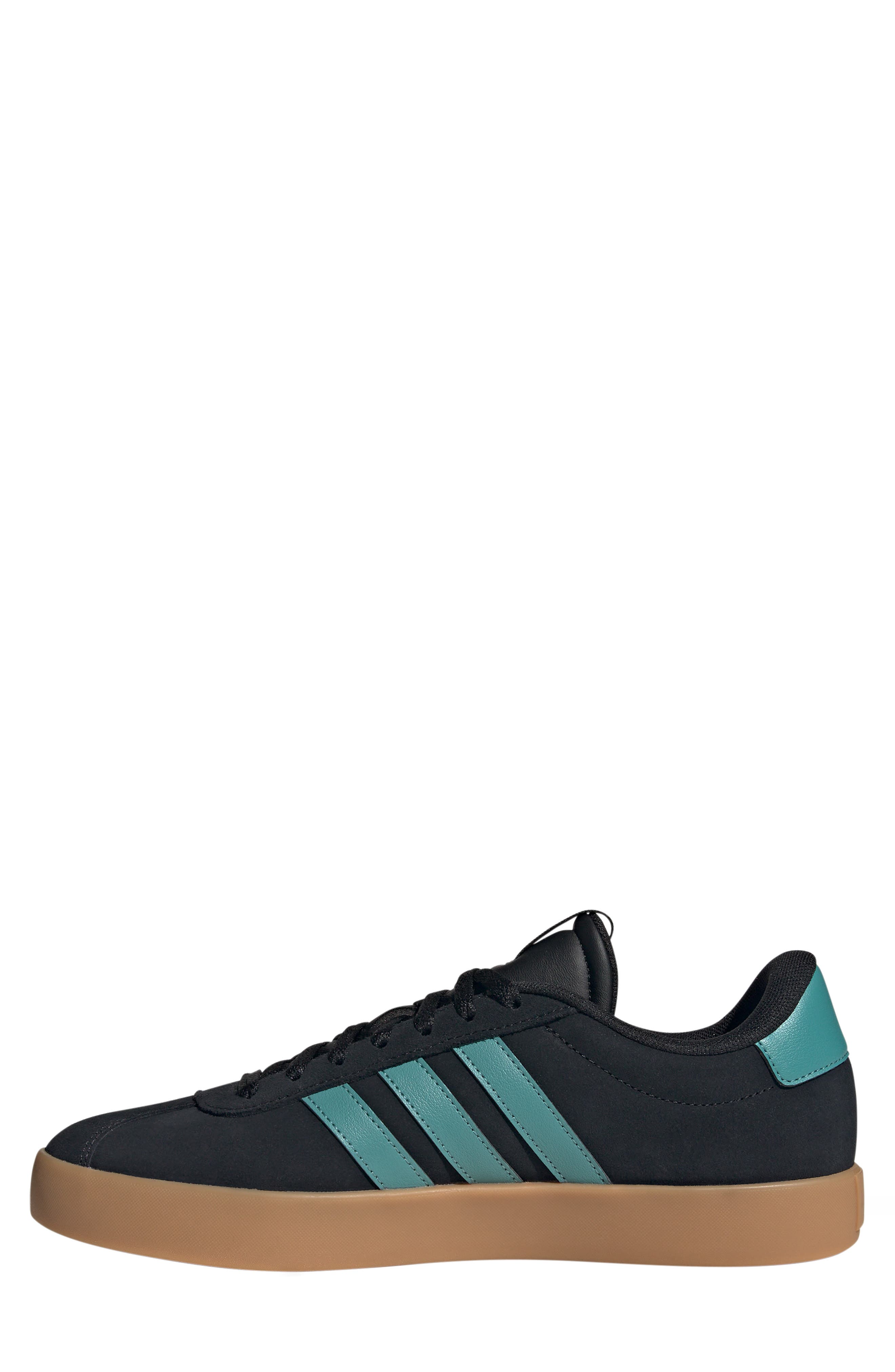 adidas VL Court 3.0 Sneaker, Alternate, color, Black/ Teal/ Silver Metallic