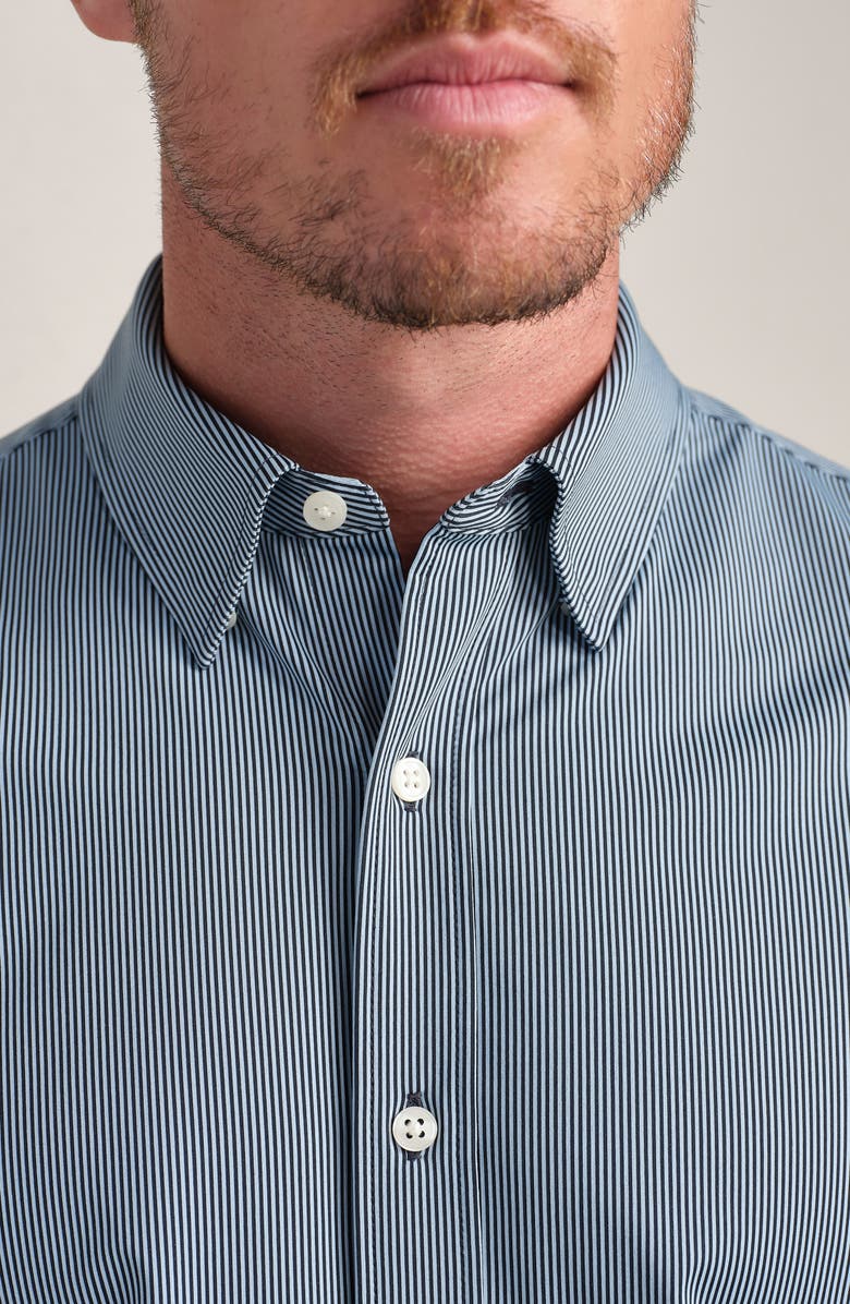Rhone Commuter Slim Fit Stripe Shirt, Alternate, color, Navy/ Light Blue Stripe