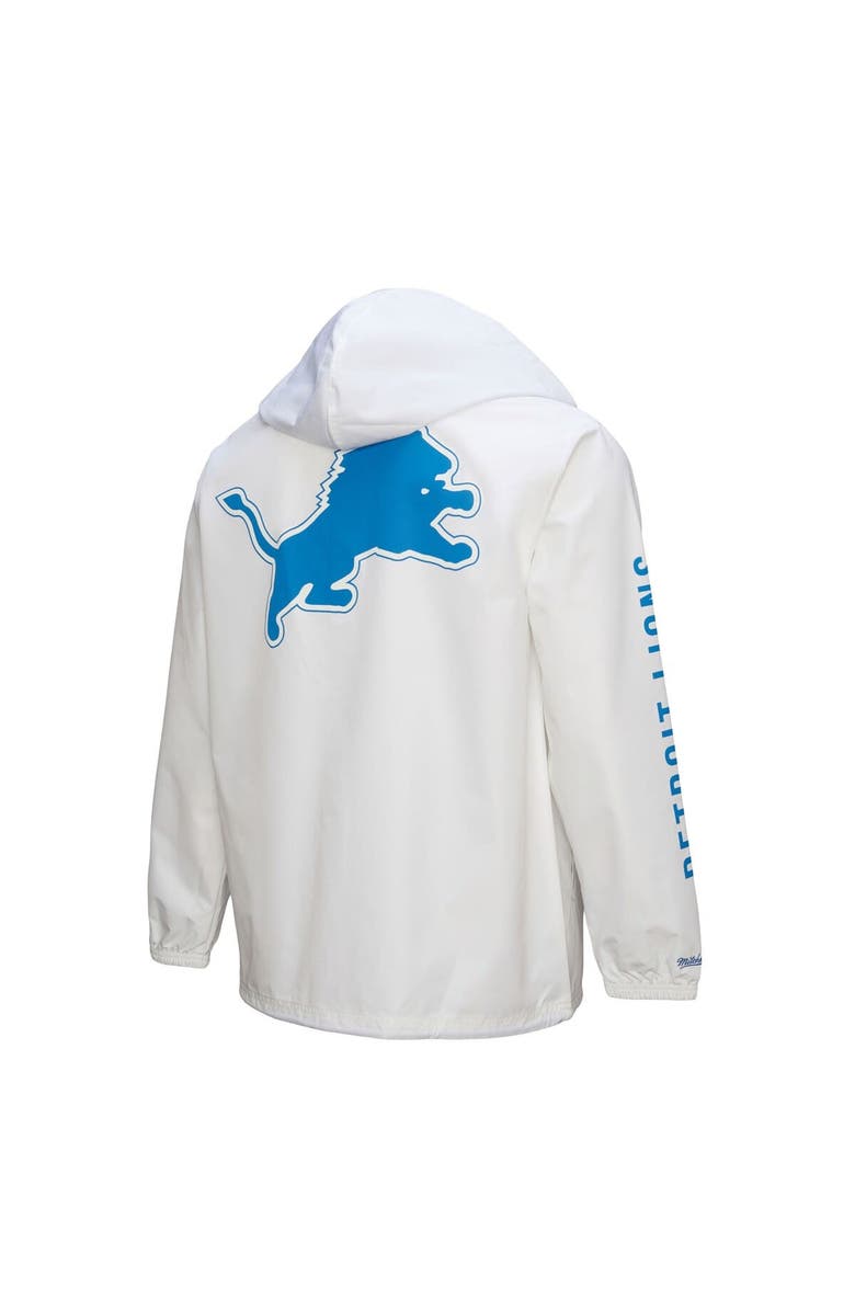 Mitchell & Ness Men's Mitchell & Ness  White Detroit Lions Vintage Logo Coaches Full-Snap Hoodie Jacket, Alternate, color, 