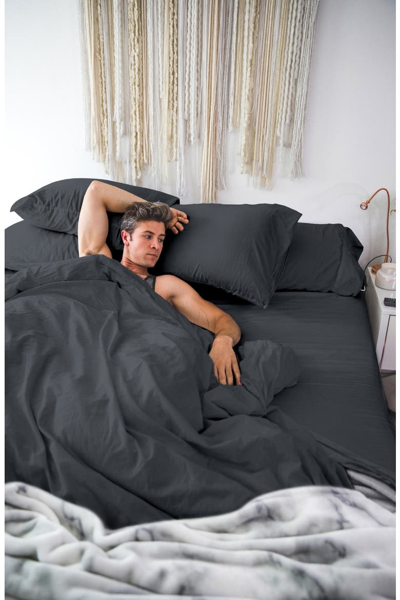 Soft & Smooth Tencel Duvet Cover 3-Piece Set, Alternate, color, CHARCOAL