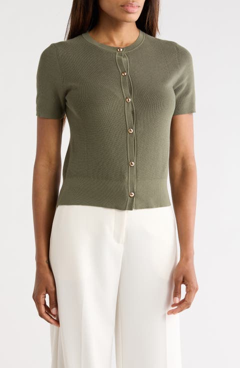 Plaza Short Sleeve Crop Cardigan