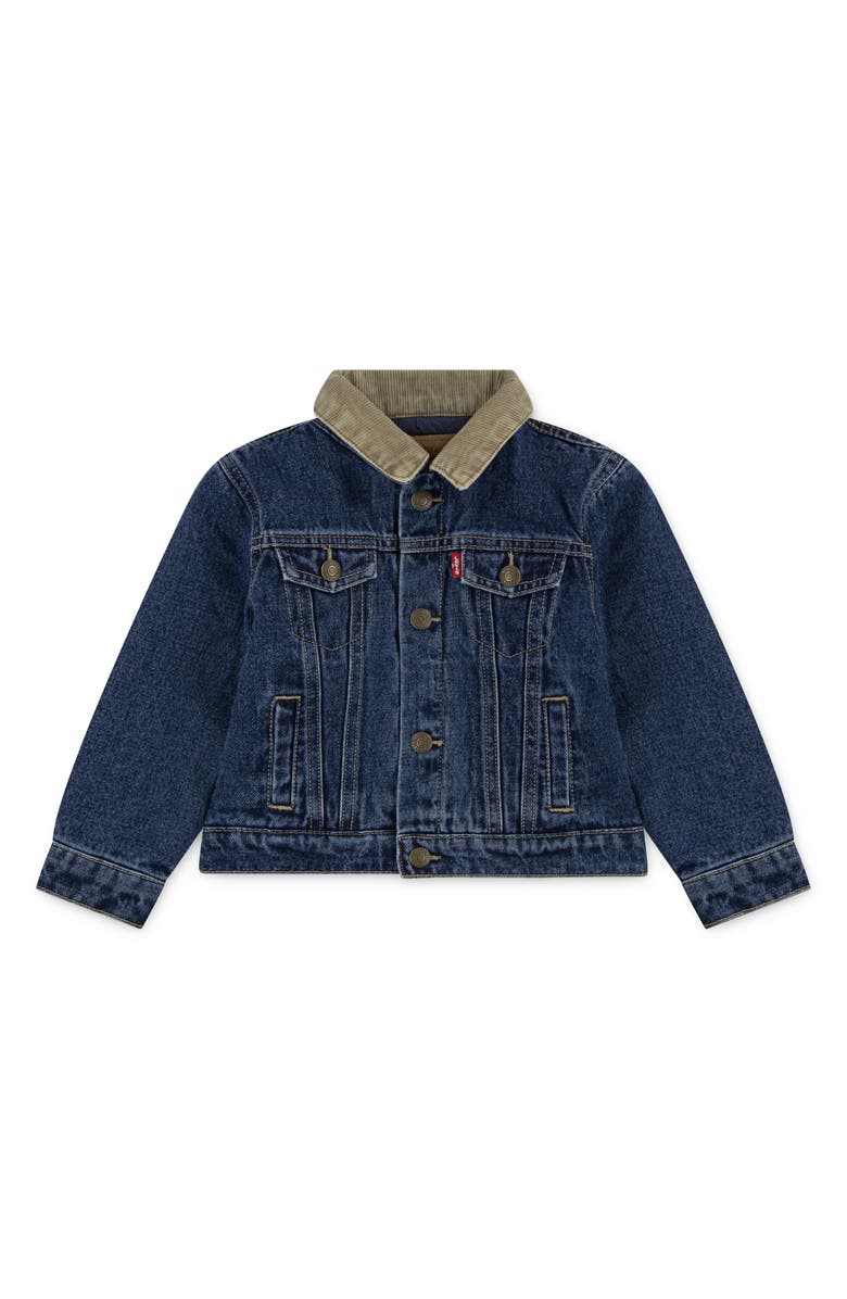 Levi's Kids' Corduroy Collar Denim Trucker Jacket, Main, color, Bandwagon