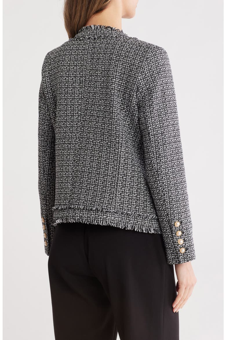 Bouclé Tweed Jacket, Alternate, color, VERY BLACK/ WHITE