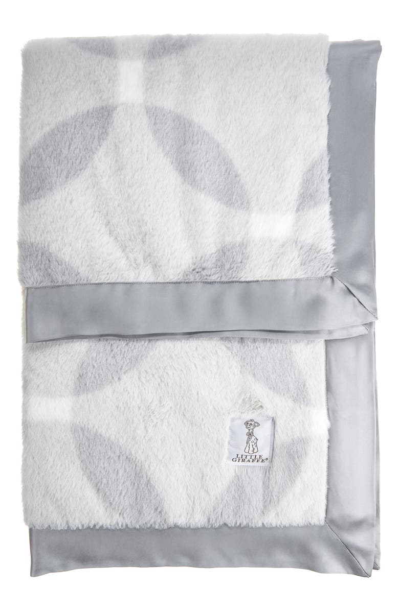 Little Giraffe Luxe Whirl Baby Blanket, Alternate, color, Silver