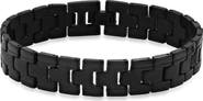 STEELTIME Men's Black Ion-Plated Stainless Steel Link Bracelet
