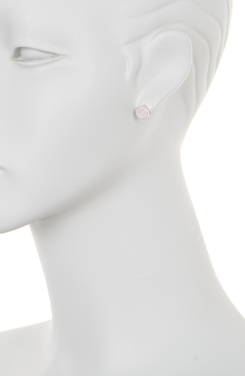 Nadri CZ Pavé Disc Stud Earrings, Alternate, color, Clear/ Silver