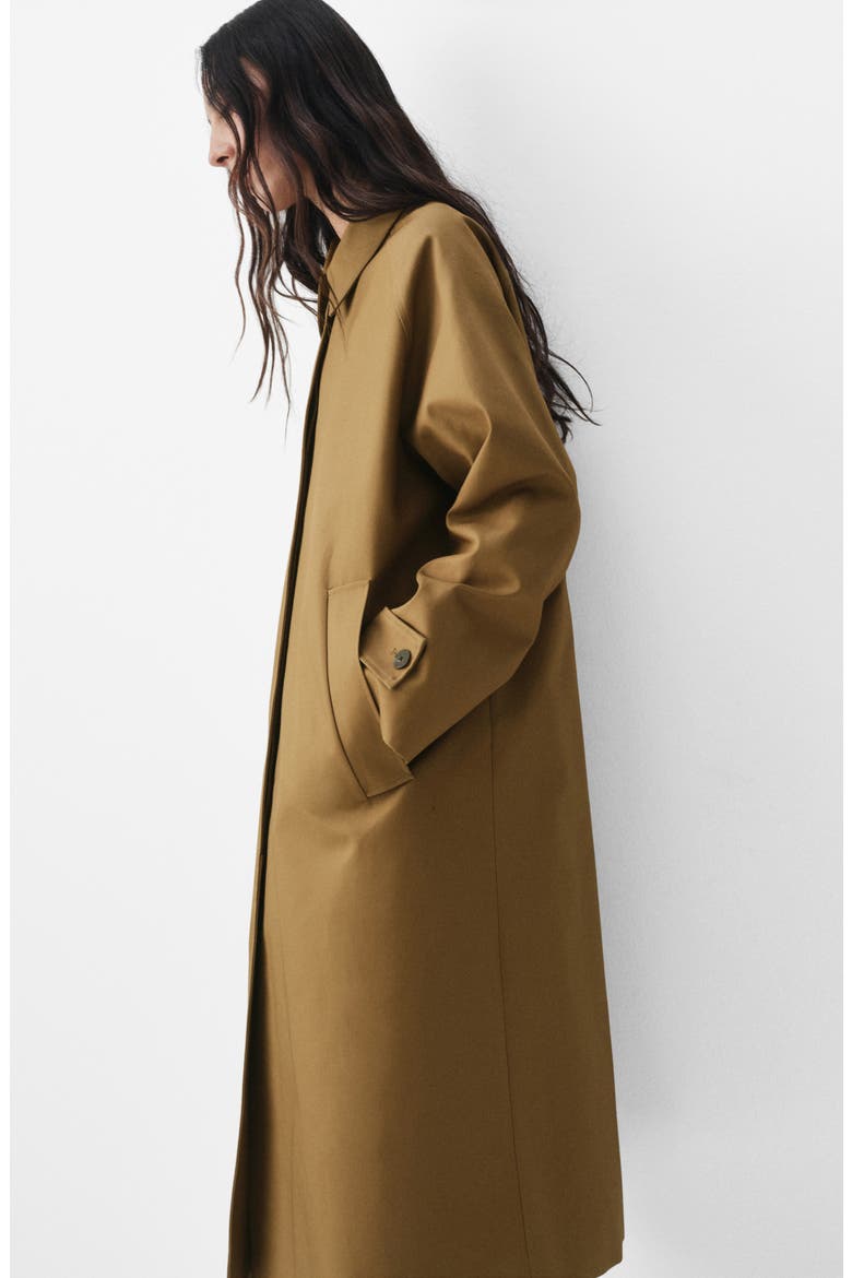 Selection Longline Cotton Trench Coat, Alternate, color, TOBACCO BROWN