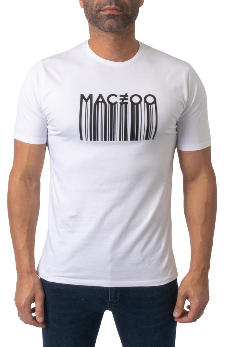 Maceoo Barcode Stretch Cotton Graphic Tee, Main, color,